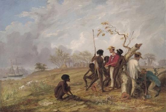 Thomas Baines Thomas Baines with Aborigines near the mouth of the Victoria River France oil painting art